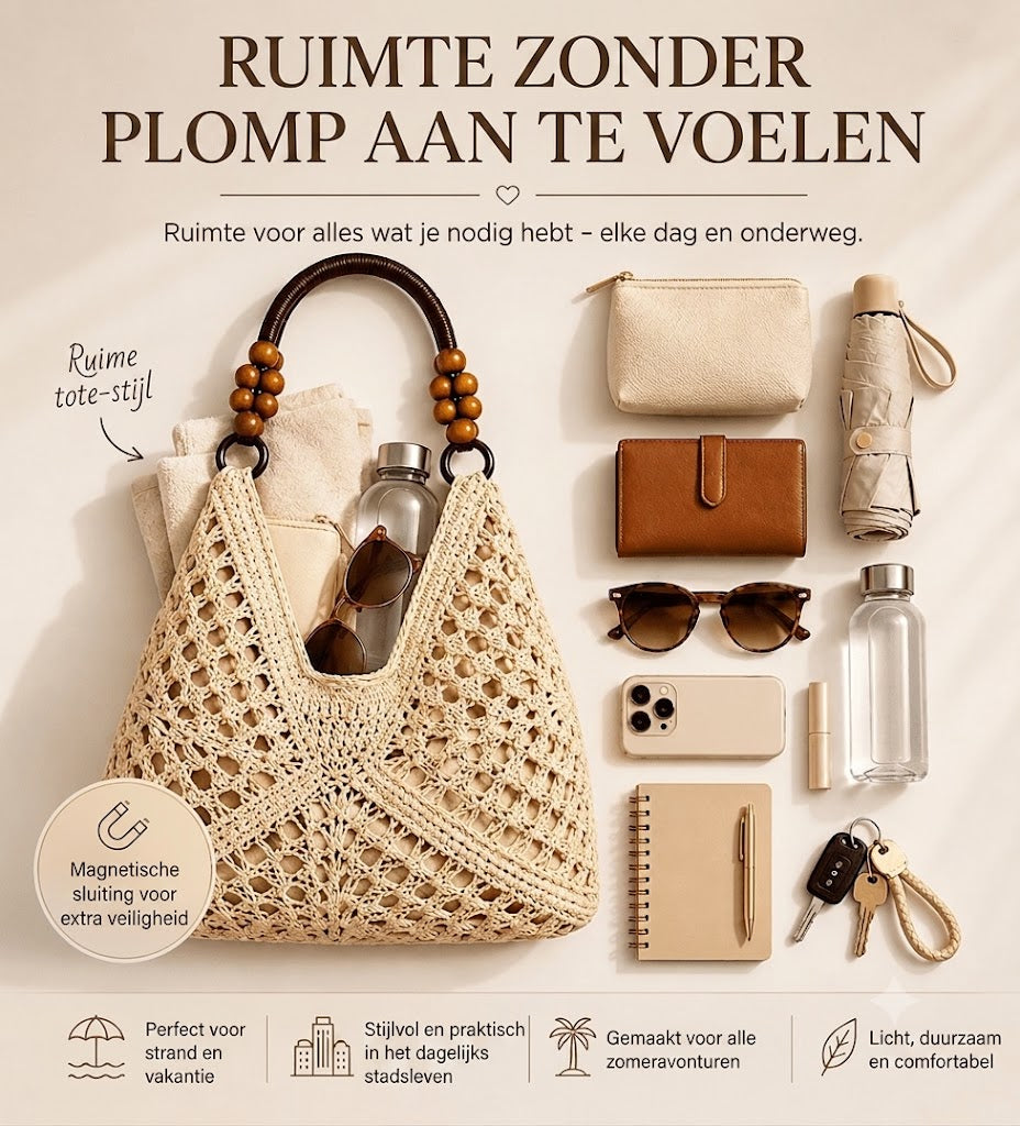 Boho Classic geweven shopper