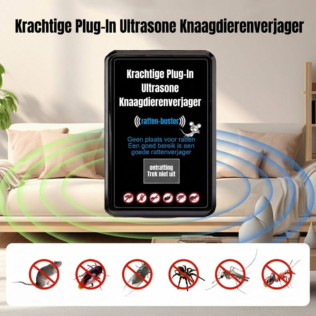 Krachtige Insteek Ultrasone Ongedierteafweermiddel