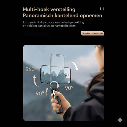 4-in-1 Magnetische Selfiestick met 360° Rotatie