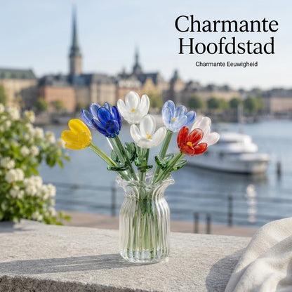 Ljuva Evighet handgemaakte glazen minivaasjes met bloemen