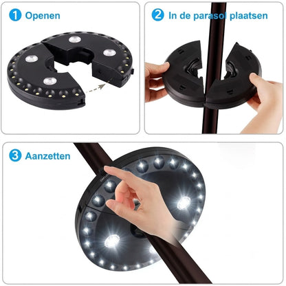 LUMINA Parasollamp met 28 Ledlampjes