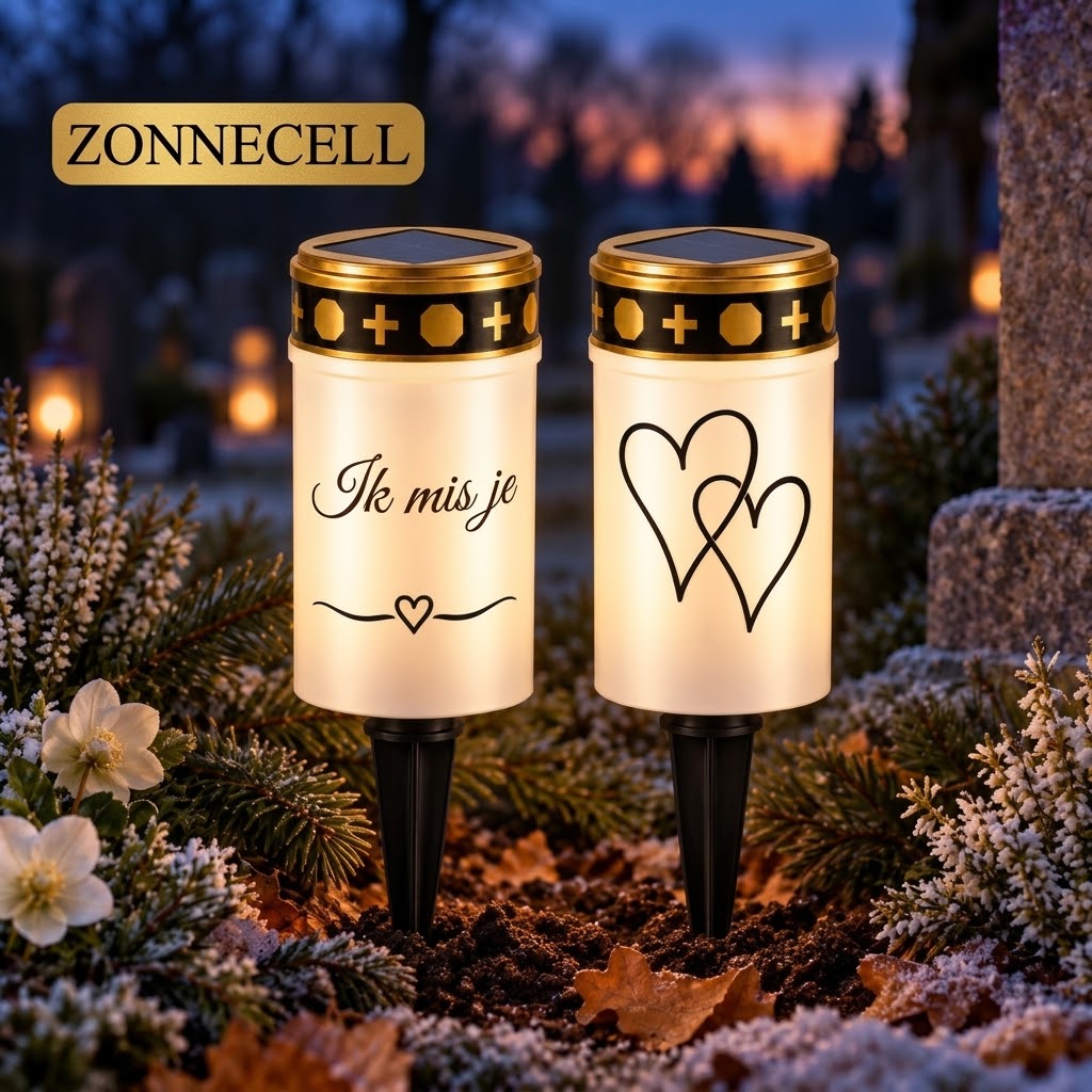 MinnesLjus LED graflichten set van 2 met zonnecel of batterij
