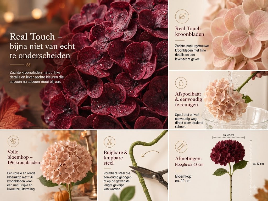 Everbloom Real Touch kunsthortensias in herfstkleuren