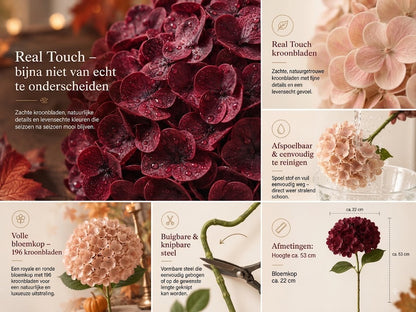 Everbloom Real Touch kunsthortensias in herfstkleuren