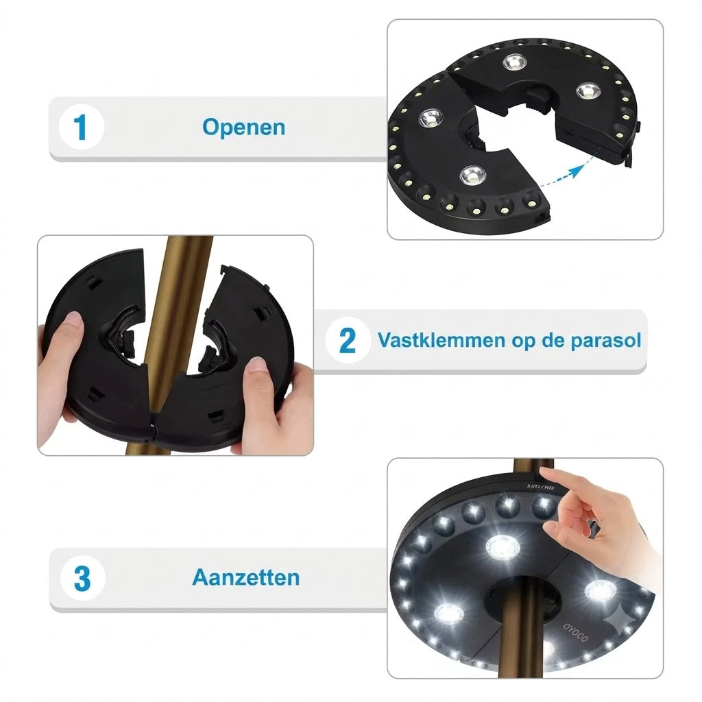 LUMINA Parasollamp met 28 Ledlampjes