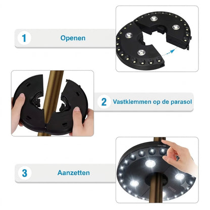 LUMINA Parasollamp met 28 Ledlampjes