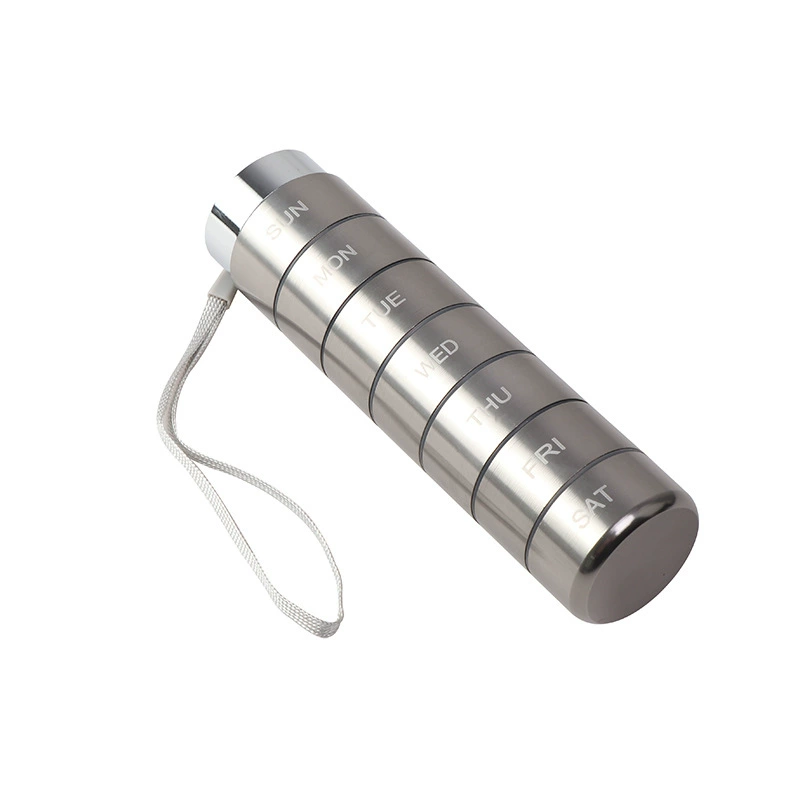Smart Dose metalen pillendoos met 7 vakjes