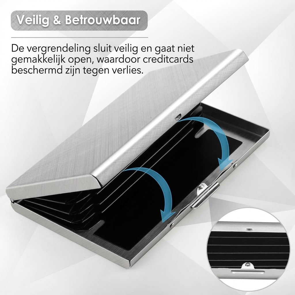 RVS RFID creditcardhouder met 10 vakken