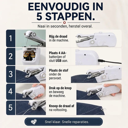 Compacte elektrische naaimachine voor kleine naaiklussen