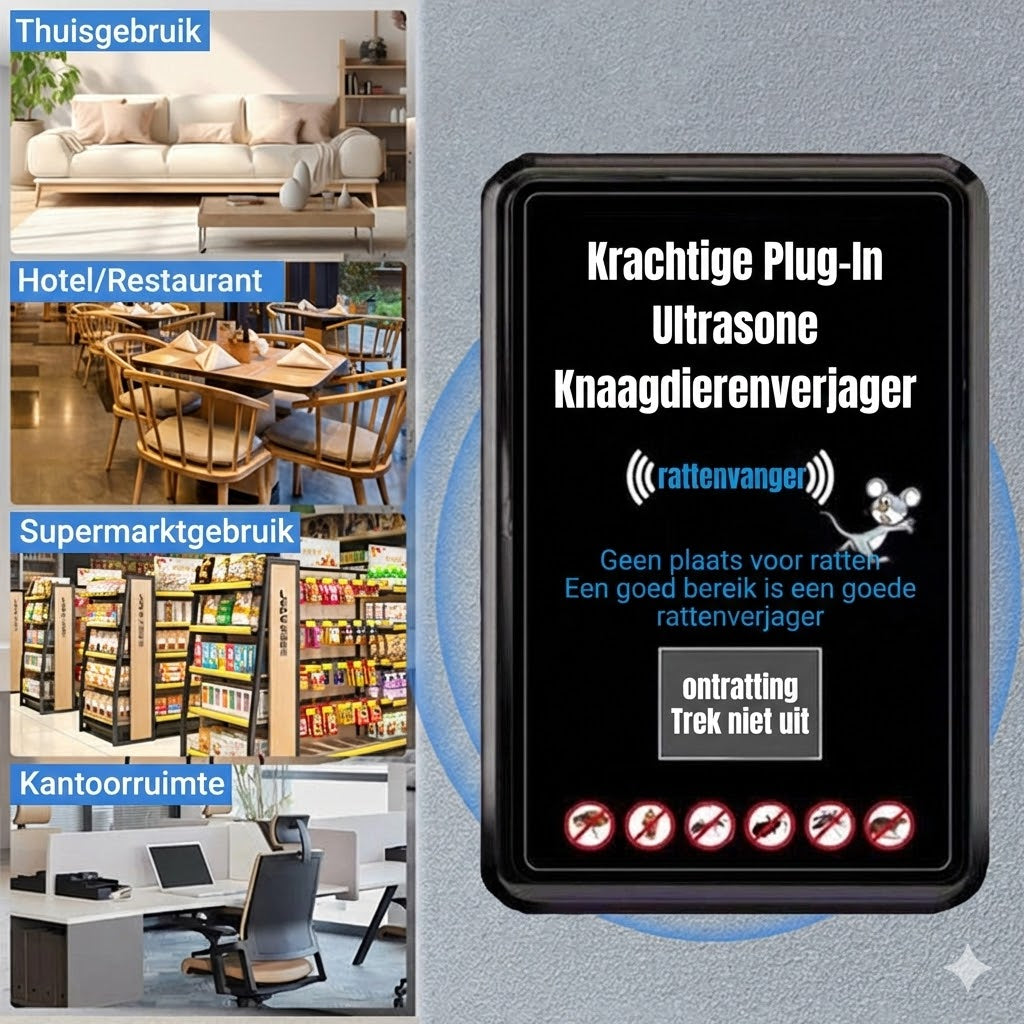 Krachtige Insteek Ultrasone Ongedierteafweermiddel