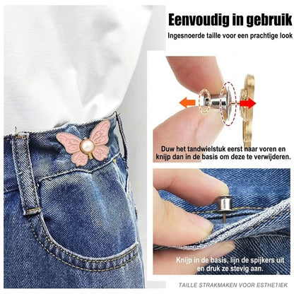 Nooit meer afzakkende broeken! Verwijderbare vlindergesp
