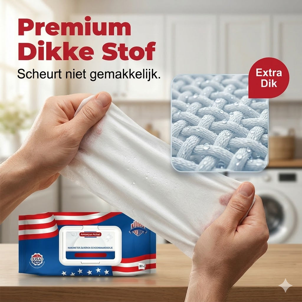 US Nano Silver Ion Ultra-Clean-doekjes（80 Vellen/pak）