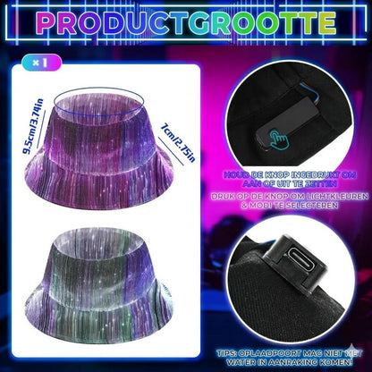 Lichtgevende Glasvezel Bucket Hat