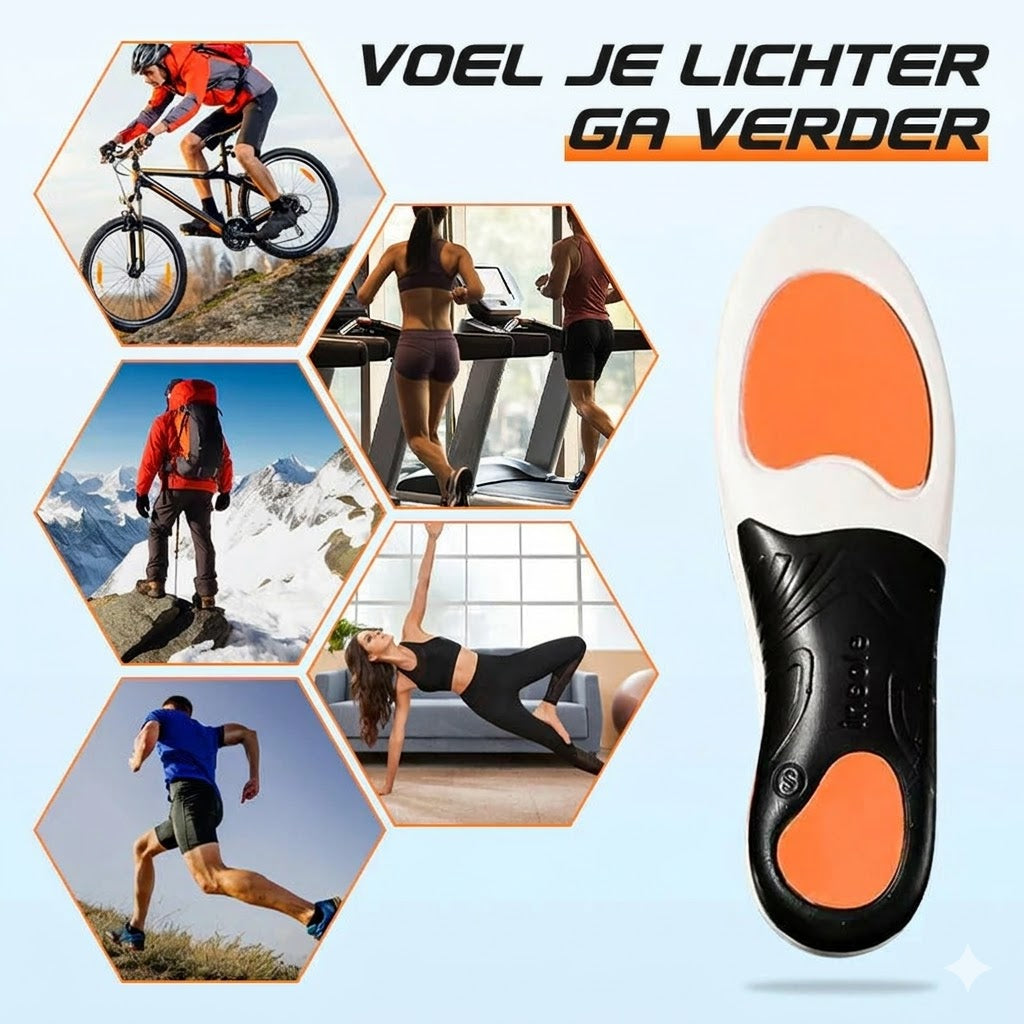 Schokabsorberende sportzolen met voetboogondersteuning