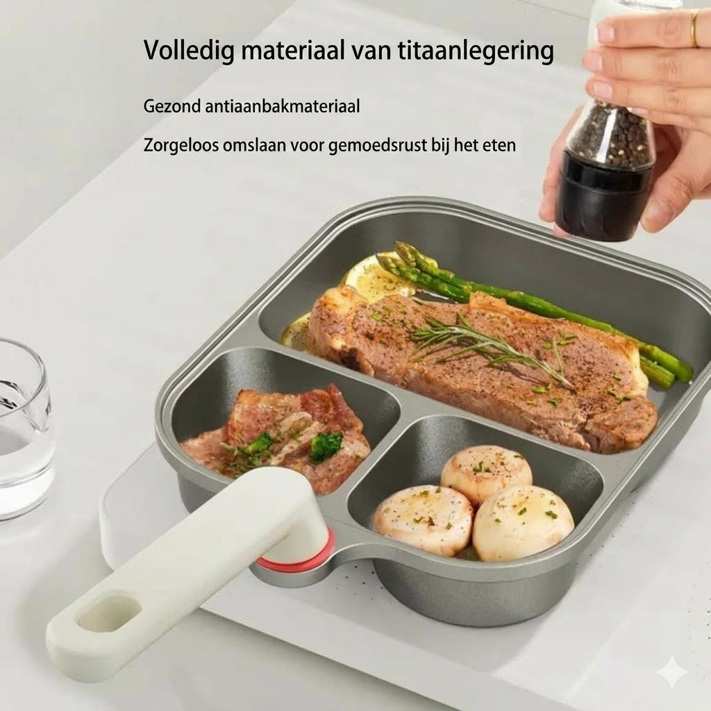 3-in-1 kopvormige pan met groot formaat