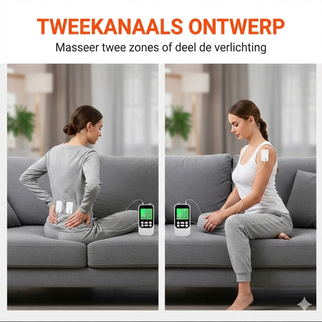 Draagbare tweekanaals TENS-spierstimulator