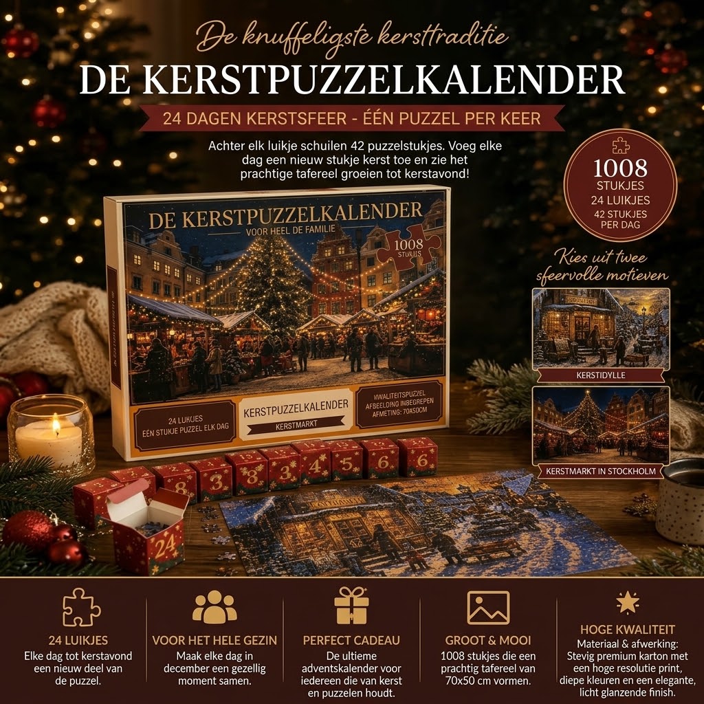 Kerst puzzel adventskalender 24 dagen