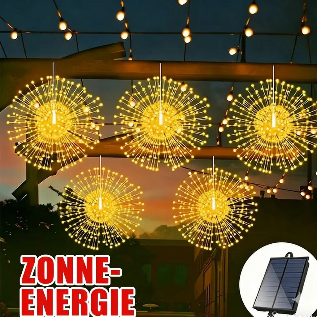 Solar vuurwerk lichtslingers voor in de tuin en op feestjes