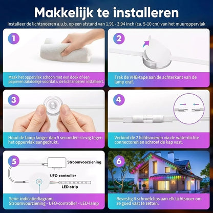 Slimme RGB lichtslinger voor buiten met app bediening