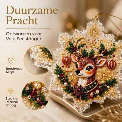 DIY kerstbal knutselset met parels en acryl