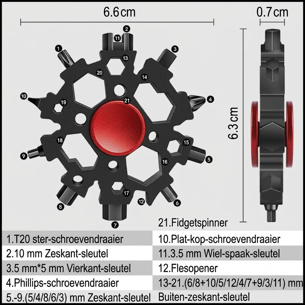 Vingertip Gyro Multifunctionele Sneeuwvloksleutel