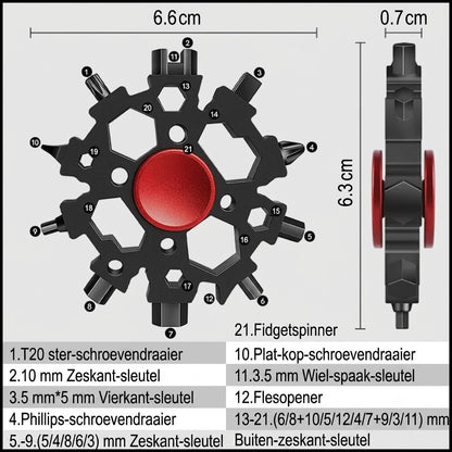 Vingertip Gyro Multifunctionele Sneeuwvloksleutel