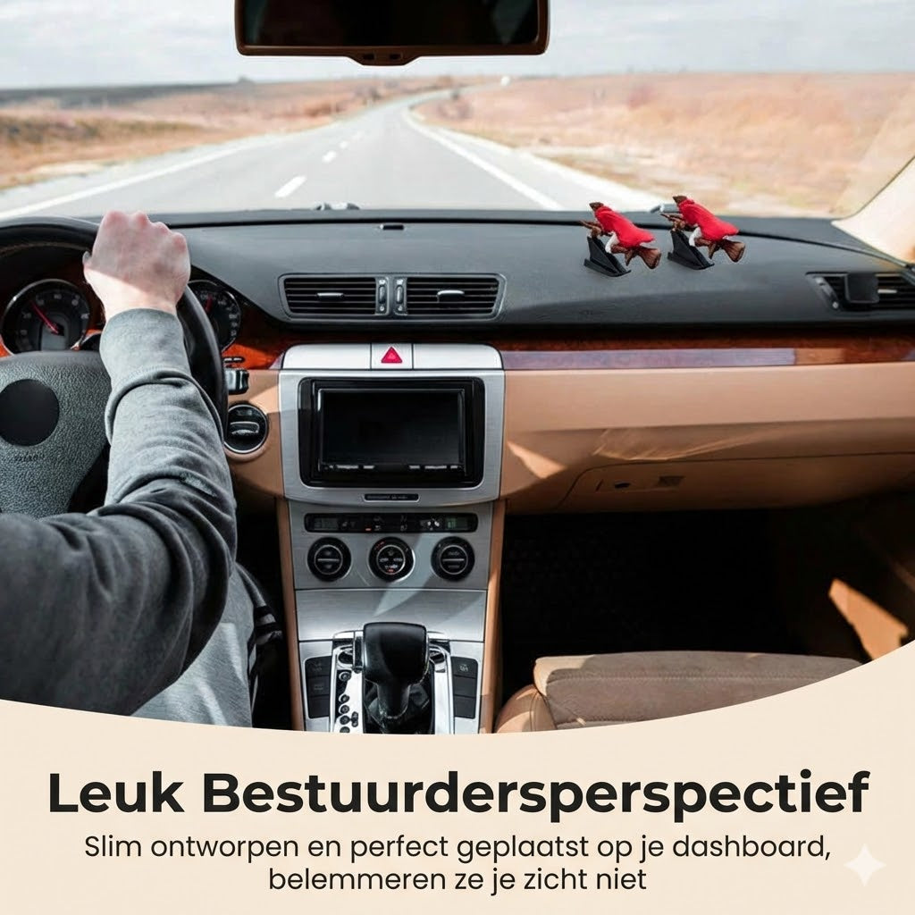 Magische bezemsteel autodashboardversiering