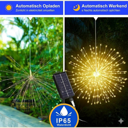 Solar vuurwerk lichtslingers voor in de tuin en op feestjes