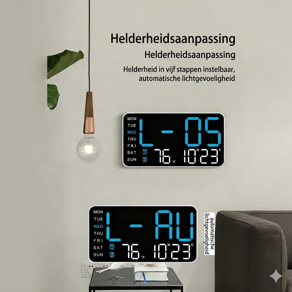 Multifunctionele decoratieve LED digitale wandklok
