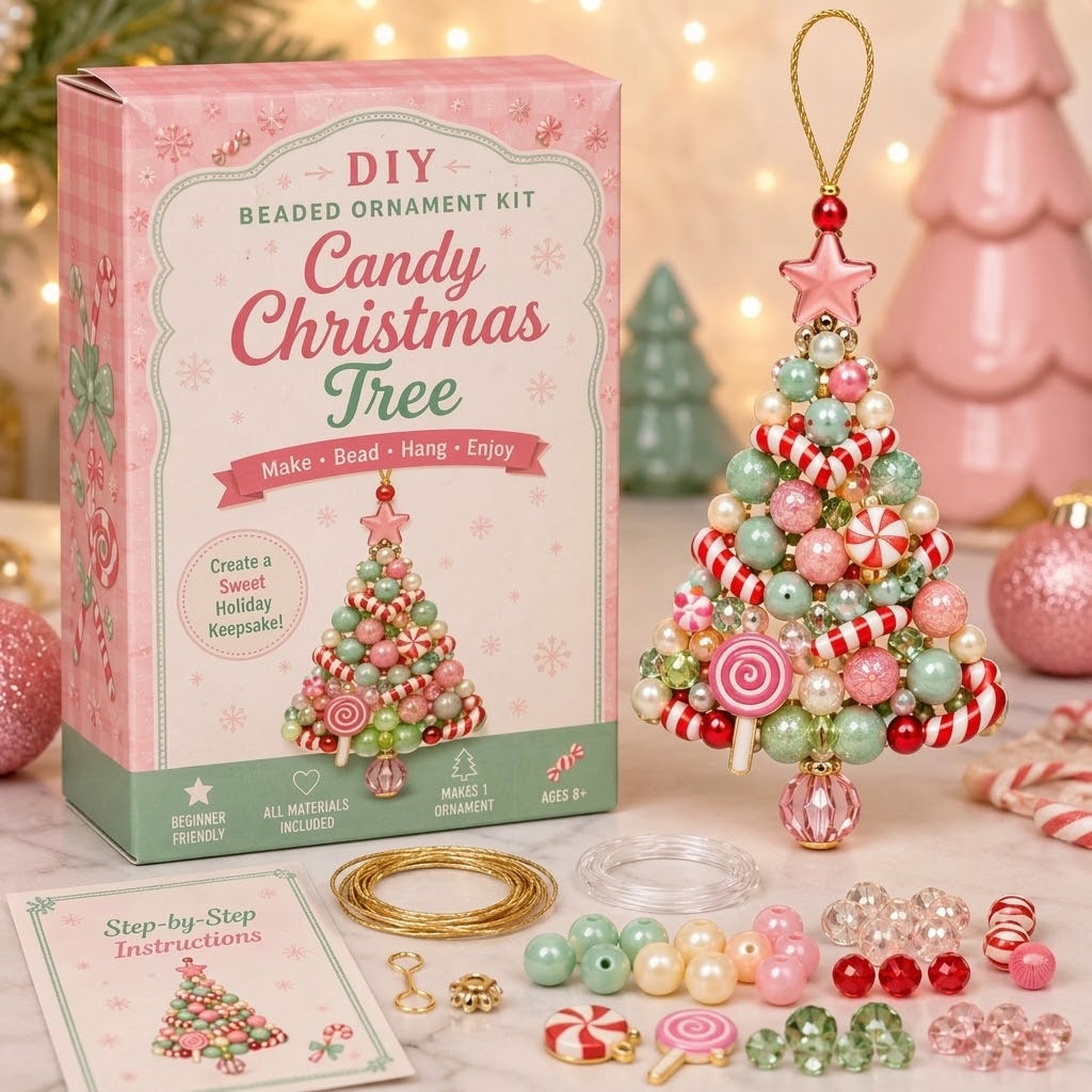 DIY kerstboomornament met kralen