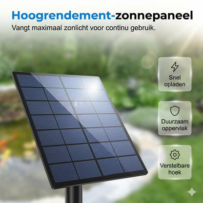 Solar vijverbeluchter biedt continue zuurstof voor vissen en planten