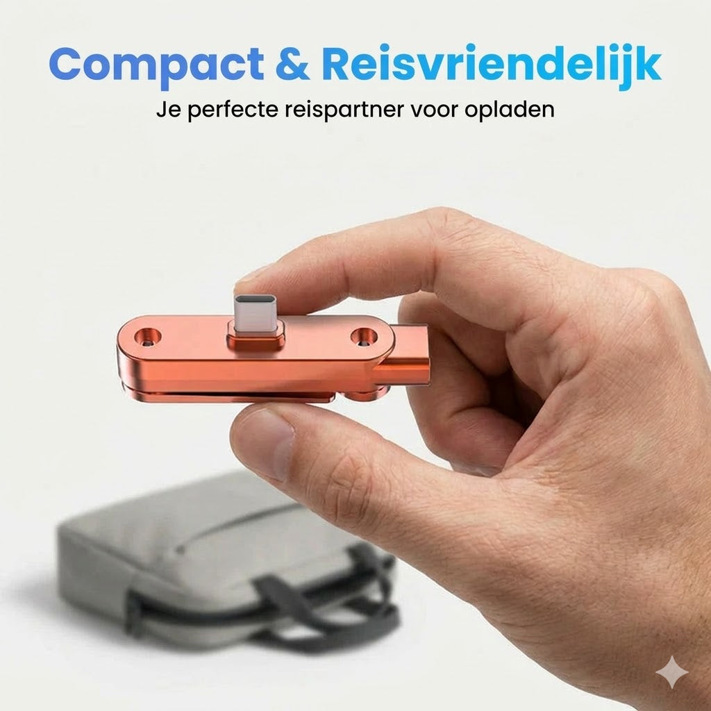 Snelle oplaadadapter met 360° opvouwbare telefoonstandaard