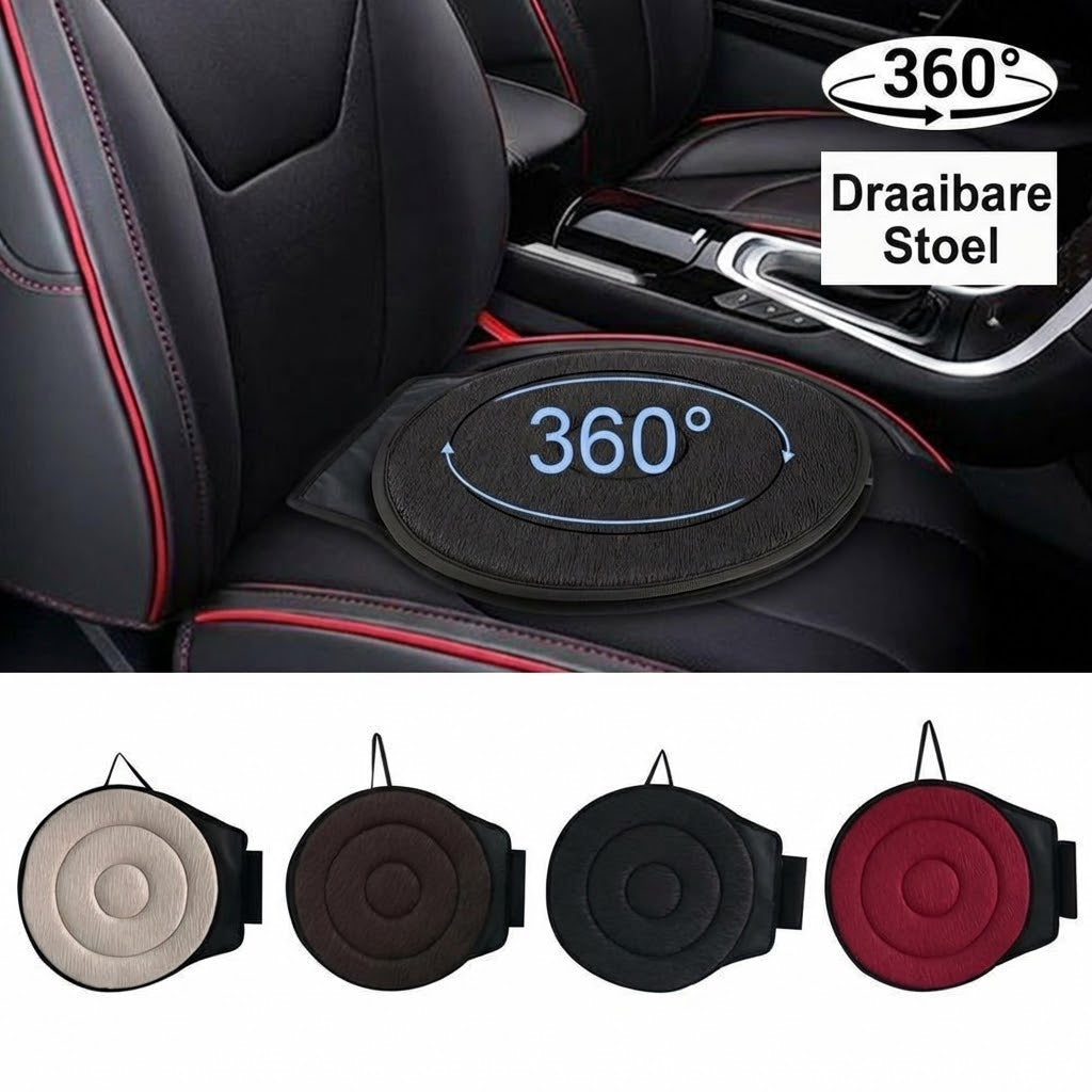 360° Draaibaar Zitkussen - Memory Foam Draaischijf voor Auto