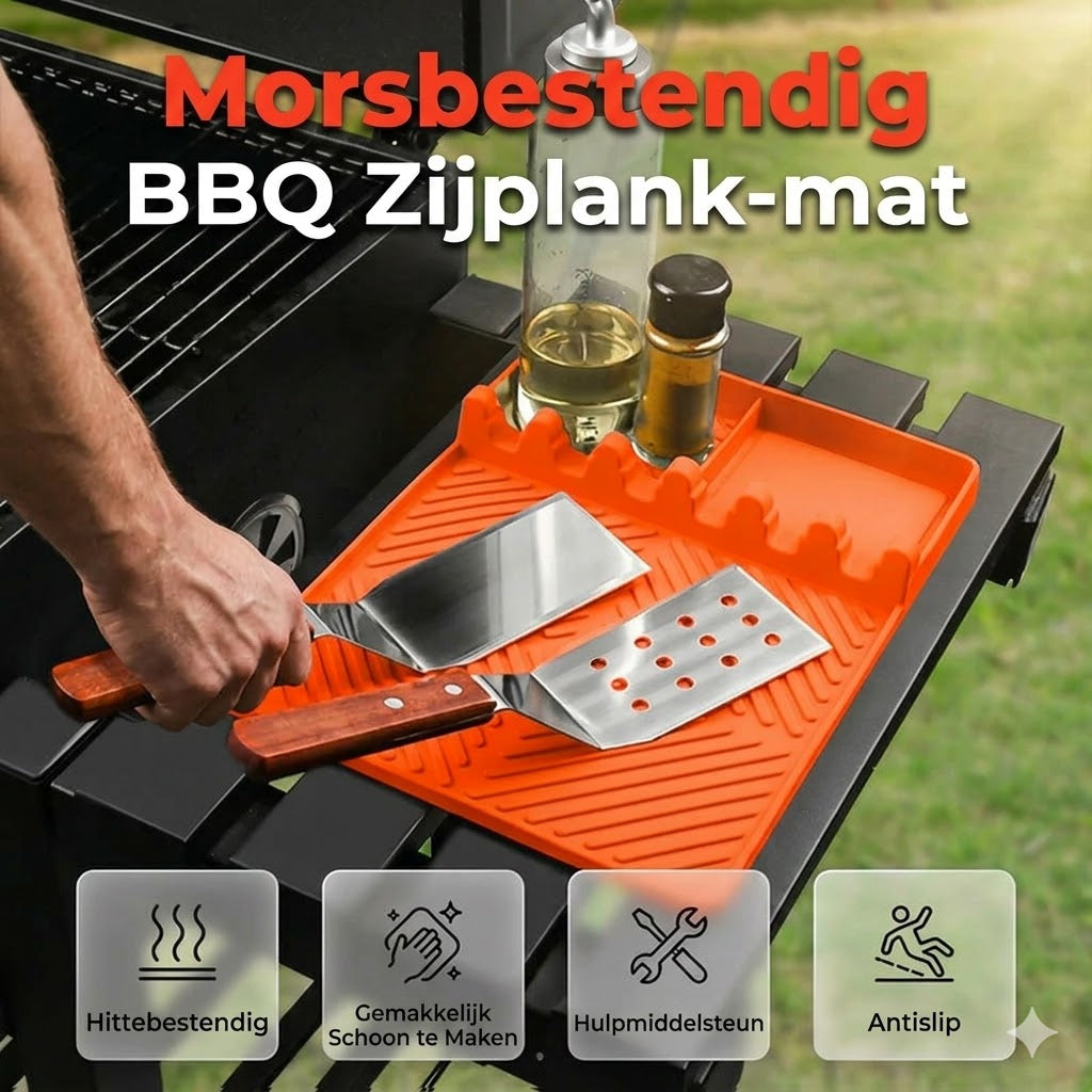 Hoogwaardige siliconen grillmat voor zijplank beschermt tegen vet en morsen