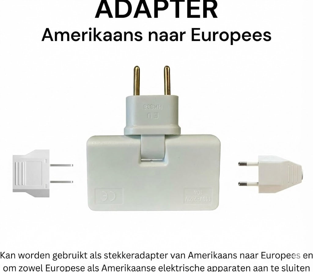 180° graden draaibaar 3-voudig stopcontact(EU-stekker)