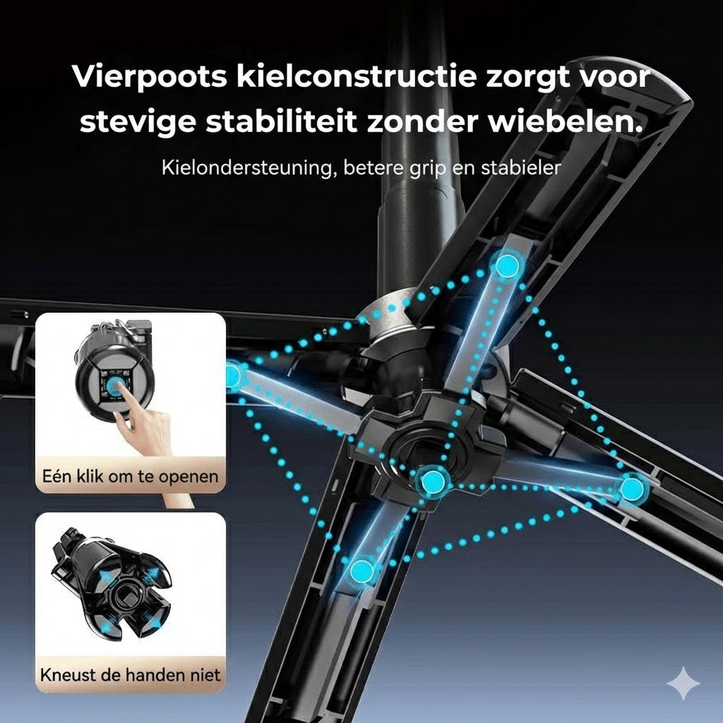 4-in-1 Magnetische Selfiestick met 360° Rotatie