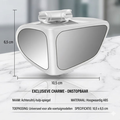 Spiegel met dubbele lens en 360° verstelbare dodehoekweergave