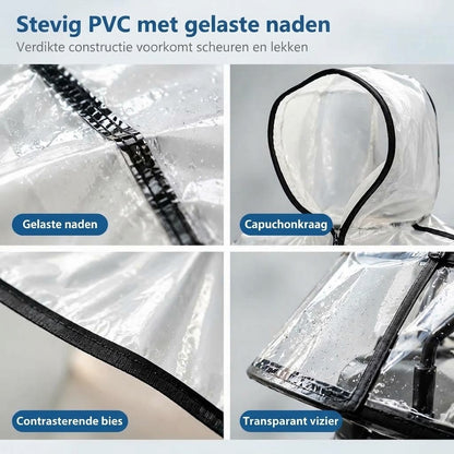 Extra grote waterdichte PVC regenponcho voor scootmobielen