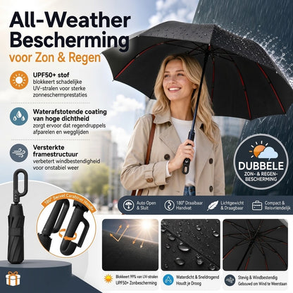 Automatische stormparaplu met UV bescherming