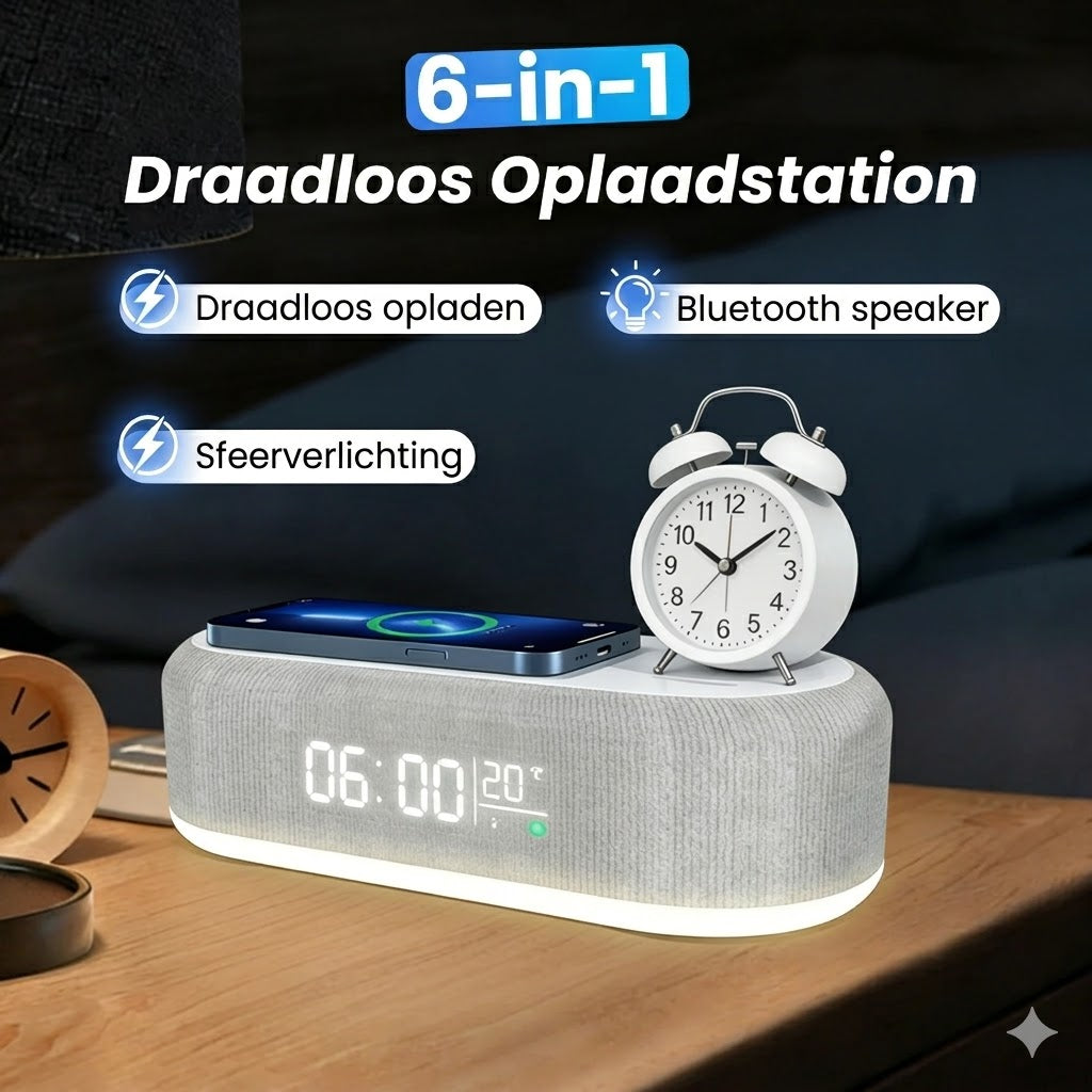 Alles-in-één 6-in-1 draadloos 15W laadstation