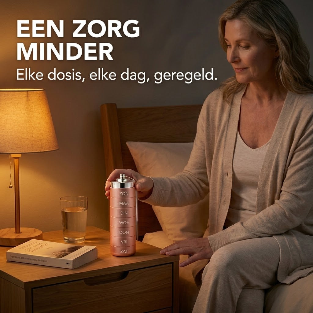 Smart Dose metalen pillendoos met 7 vakjes