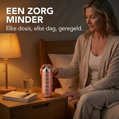 Smart Dose metalen pillendoos met 7 vakjes