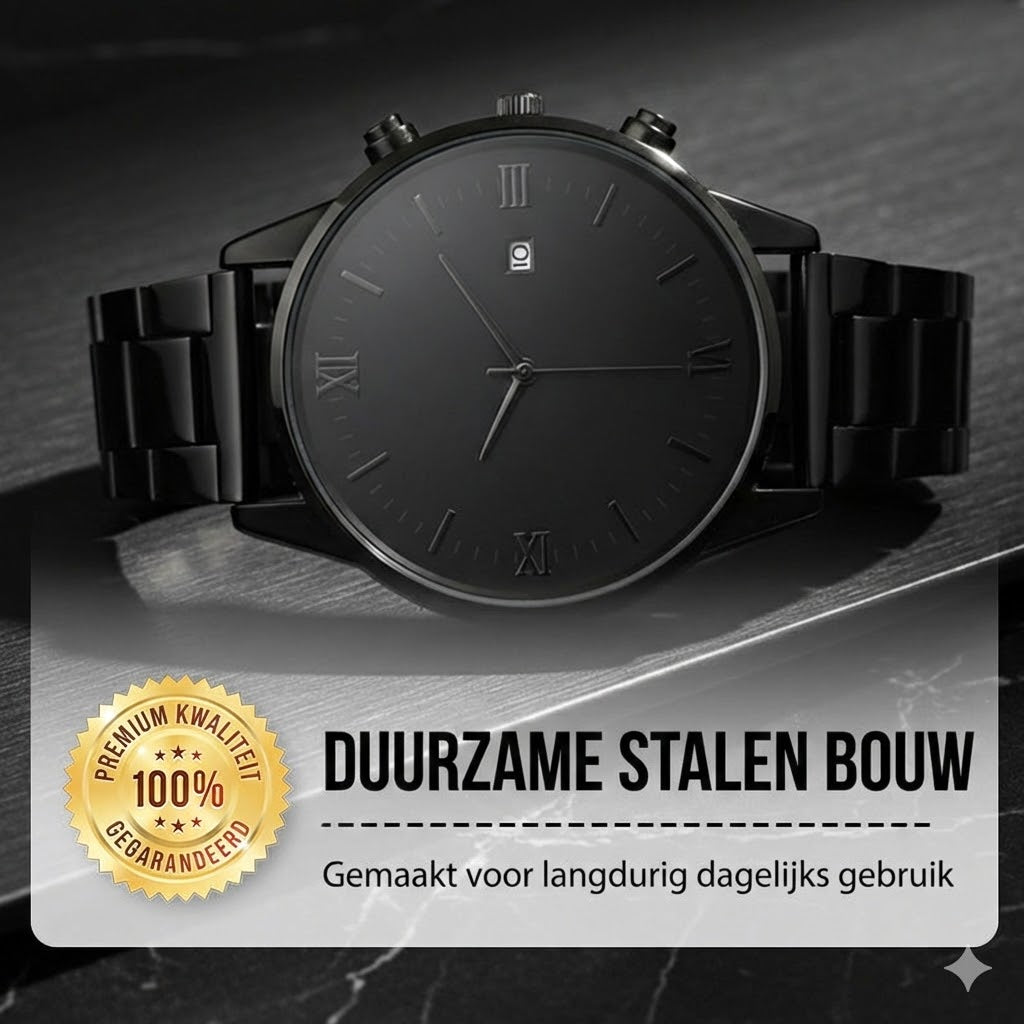 Minimalistisch quartzhorloge voor heren met datumweergave