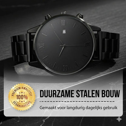 Minimalistisch quartzhorloge voor heren met datumweergave