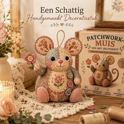 Complete DIY-set voor een patchworkmuis - Inclusief alle materialen