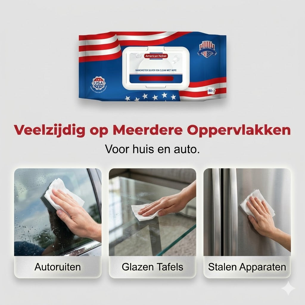 US Nano Silver Ion Ultra-Clean-doekjes（80 Vellen/pak）