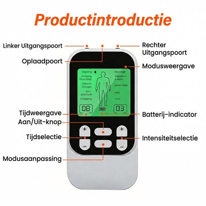 Draagbare tweekanaals TENS-spierstimulator
