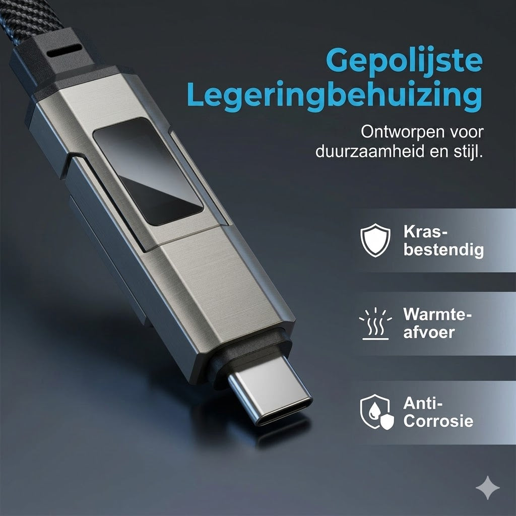 4-in-1 digitale display sleutelhanger laadkabel