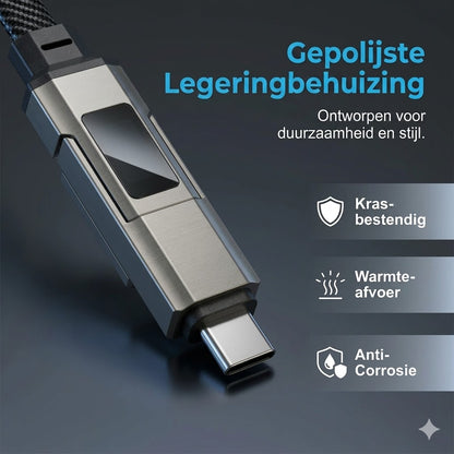 4-in-1 digitale display sleutelhanger laadkabel