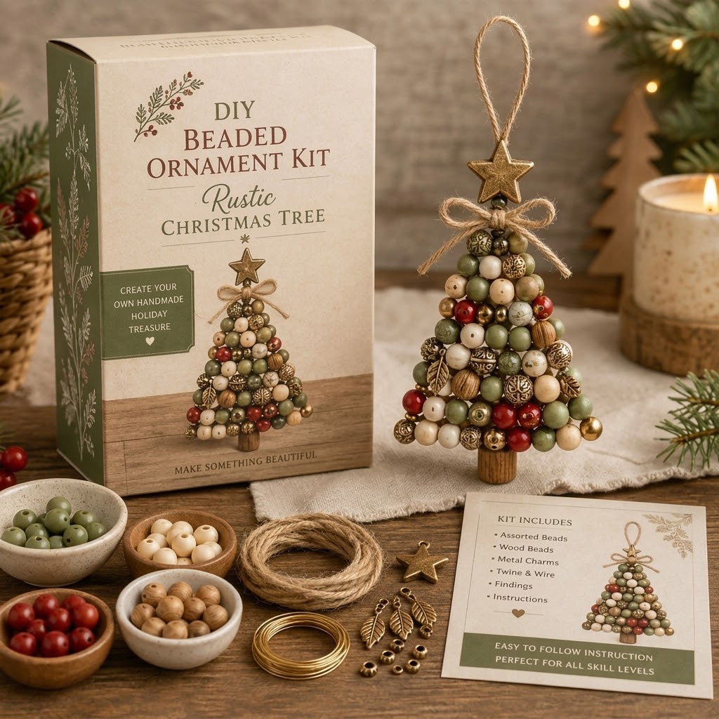 DIY kerstboomornament met kralen